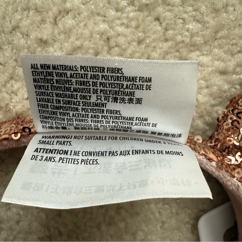 NWT Disney Rose Gold Sequin Minnie Mouse Ears Headband - Picture 6 of 6